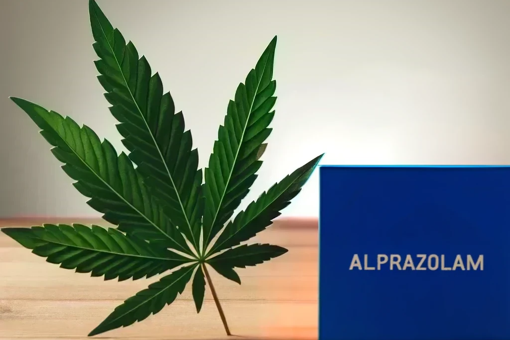 Cannabis y alprazolam (por ejemplo, Xanax, Tafil, Xanor)