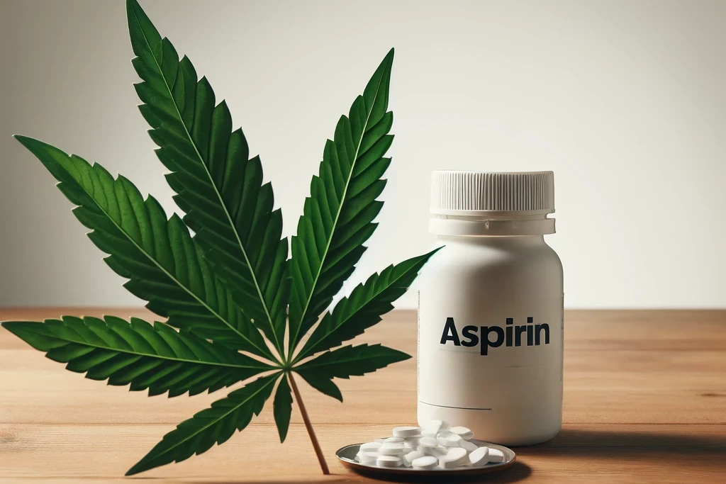 Cannabis y aspirina (por ejemplo, Bayer Aspirin, Ecotrin, ASS, Thomapyrin)