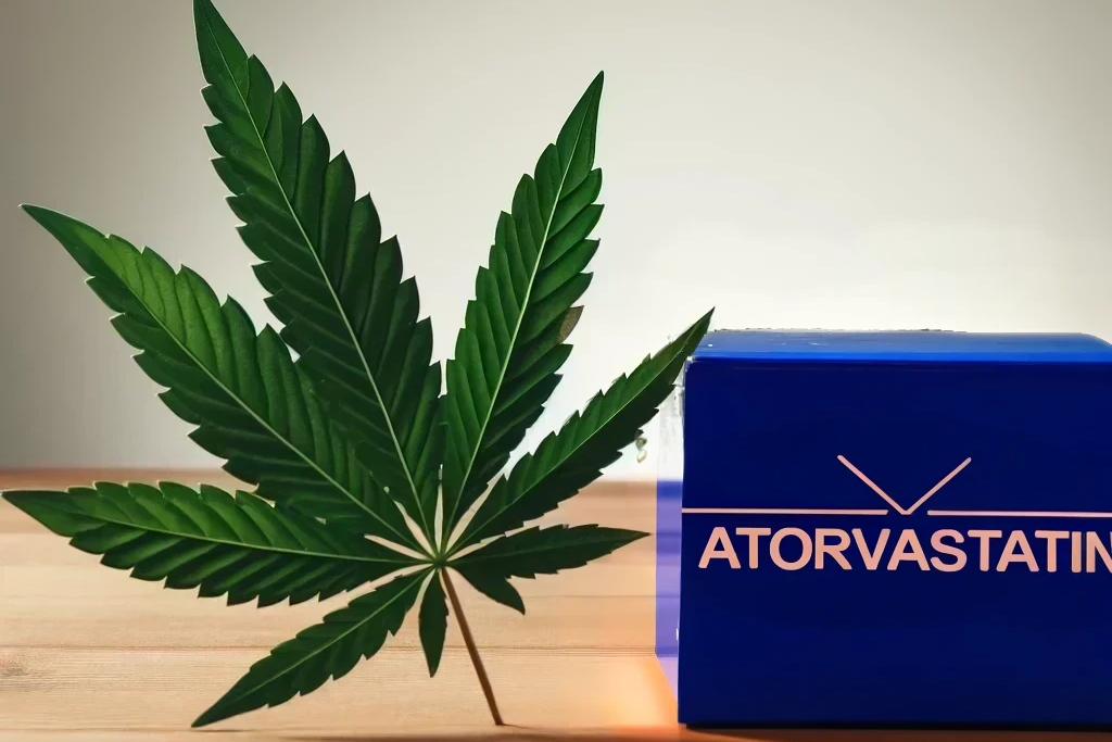 Cannabis y atorvastatina (por ejemplo, Lipitor, Sortis, Atoris, Totalip)