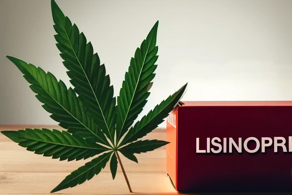 Cannabis y lisinopril (por ejemplo, Zestril, Prinivil, Lisodura)