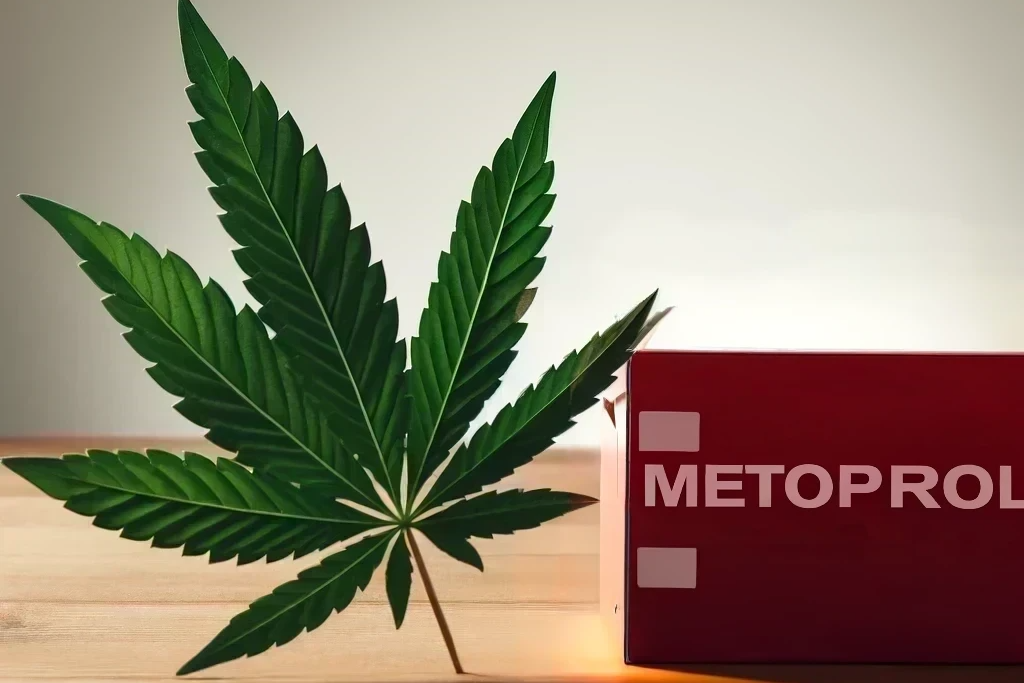 Cannabis y metoprolol (por ejemplo, Lopressor, Toprol-XL, Beloc-Zok, Metohexal)